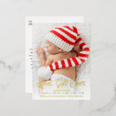 élégant or texte vacances faire-part de naissance (Recto/Verso)