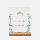 Elégant or Tiara Blue Floral Quinceañera (Recto)