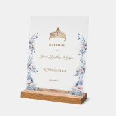 Elégant or Tiara Blue Floral Quinceañera (Angle)