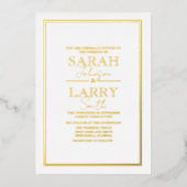 Elégant or traditionnel Mariage Foil Invitation (Recto)