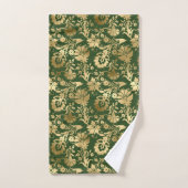 Élégant or vert floral (Serviette à main)
