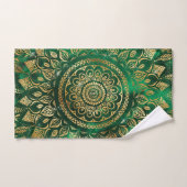 Élégant or vert Mandala Floral (Serviette à main)
