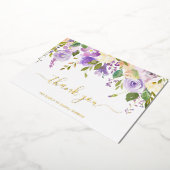 Élégant or violet Carte de remerciements funéraire (Rotation)