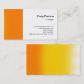 Elégant orange blanc clair simple Carte de visite (Devant / Derrière)