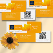 Elégant Orange Blanc Floral Nails Moderne Rabais