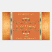 Elégant Orange Gold Produit Étiquettes Parties sci (Devant)