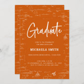 Elegant Orange Graduate Math Graduation Kaart (Voorkant / Achterkant)
