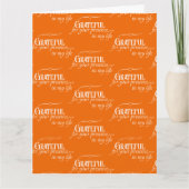 Elégant Orange Grateful Festin Carte Thanksgiving (Devant)