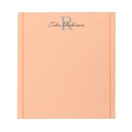 Elegant Orange Monogram Notepad Notitieblok
