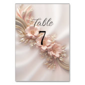 Elégant Orange Peach Floral Numéro de table (Dos)