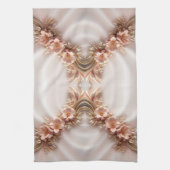 Élégant Orange Pêche Floral Serviette de cuisine (Vertical)