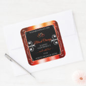 Élégant orange rouge produit Étiquette bijoux noir (Enveloppe)