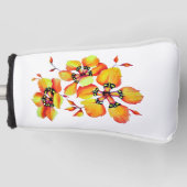 Elegant Oranje bloemen - Pas uw eigen bloemen aan Golfheadcover (Voorkant)