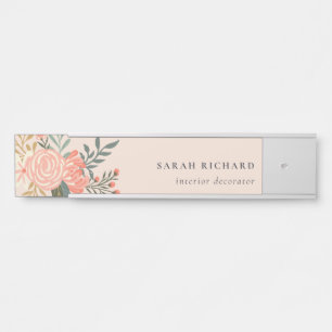 Elegant Oranje Blush Peach Green Ambrosia Floral Deurbordje