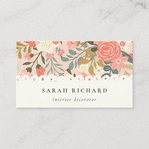 Elegant Oranje Blush Pink Green Ambrosia Floral Visitekaartje