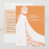 Elegant Oranje Bridal Shower Kaart (Voorkant / Achterkant)