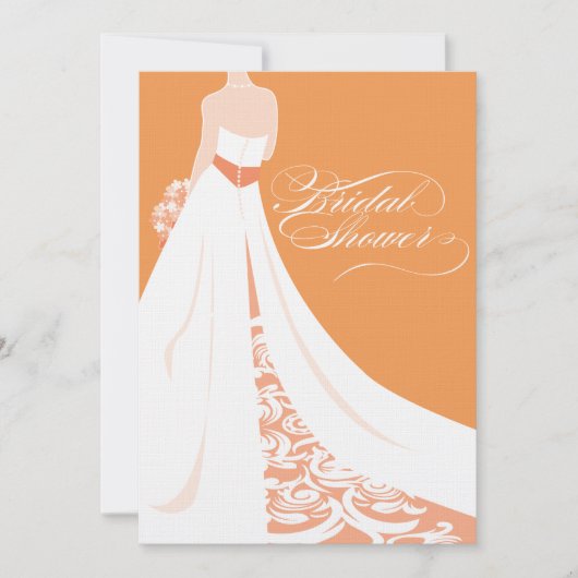 Elegant Oranje Bridal Shower Kaart (Voorkant)