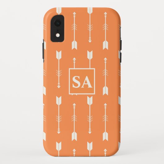 Elegant Oranje en witte pijlen Case-Mate iPhone Case (Achterkant)