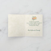 Elegant Oranje floreel aangepast Pasen Feestdagen Kaart (Binnen)