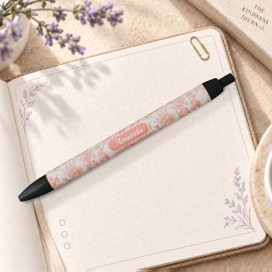 Elegant Oranje Frans Toile de Jouy Patroon Zwarte Inkt Pen