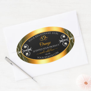 Elegant Oranje Glamor Decor Black Product Labels