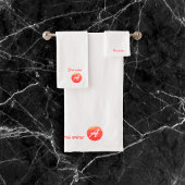 Elegant oranje golvend monogram badhanddoekje bad handdoek