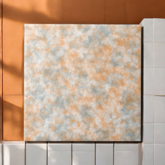 Elegant Oranje grijs Waterverf marmer Tegeltje