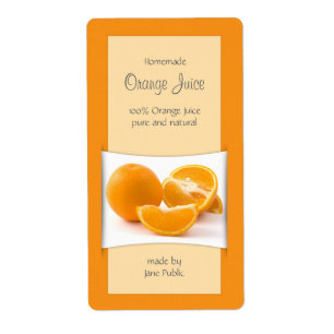 Elegant Oranje Juice Jam Marmalade Etiket