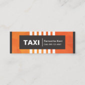 Elegant Oranje polygons Verticale lijnen Taxi-driv Mini Visitekaartje (Voorkant)