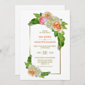 Elegant Oranje roze roze roodbruin Kaart (Voorkant / Achterkant)