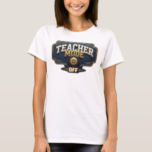 Elegant Oranje TEACH MODE OFF Kunst Design T-shirt