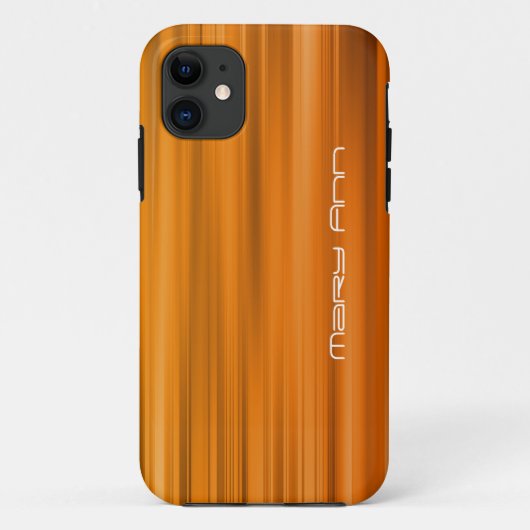 Elegant Oranje Textuur Aangepaste naam Case-Mate iPhone Case (Achterkant)