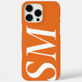 Elegant Oranje wit vet Initiaal monogram Case-Mate iPhone Case (Achterkant)