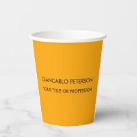 Elegant Oranje Yellow Minimalist Professional