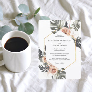 Elegant Orchid & Rozen Waterverf Lijst Kaart