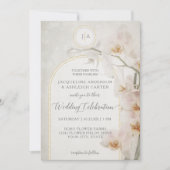 Elegant orchidee Gold Arch muste neutraal monogram Kaart (Voorkant)