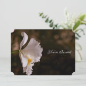 Elégant orchidée ivoire Faire-part de mariage de t (Debout devant)