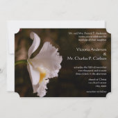 Elégant orchidée ivoire Faire-part de mariage de t (Dos)