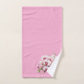 Elégant orchidée rose et noire (Serviette à main)