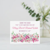 Elegant Orchids and Rozen Romantic Save the Date Briefkaart (Staand voorkant)