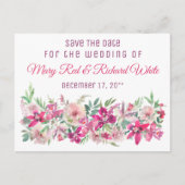 Elegant Orchids and Rozen Romantic Save the Date Briefkaart (Voorkant)