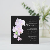 Elegant Orchids Wedding Invitation Kaart (Staand voorkant)