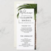 Elegant orde van dienst Tropisch Palm Wedding Menu (Voorkant / Achterkant)