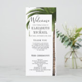 Elegant orde van dienst Tropisch Palm Wedding Menu (Staand voorkant)