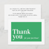 ELEGANT ORDER INSERT business dankjewel groen blad Bedankkaart (Voorkant / Achterkant)