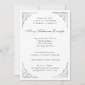 Elégant ordre blanc de service Cartes de deuil (Dos)