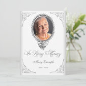 Elégant ordre blanc de service Cartes de deuil (Debout devant)