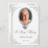 Elégant ordre blanc de service Cartes de deuil (Devant / Derrière)