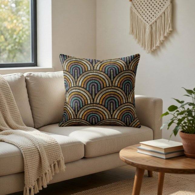 Elégant oreiller à lancer géométrique Vintage Art  (Créateur téléchargé)