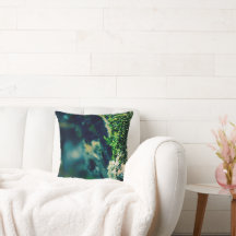 Elégant oreiller à lancer - Lichen bleu vert